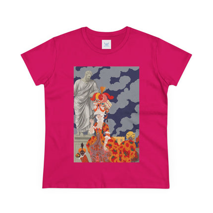 Rococo Grandeur Women's Midweight Cotton Tee – Opulent Elegance & Theatrical Charm
