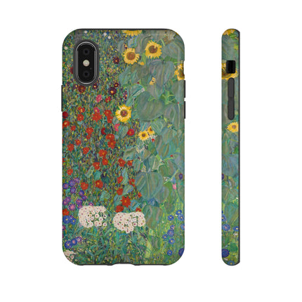 Farm Garden with Sunflowers by Gustav Klimt Phone Cases