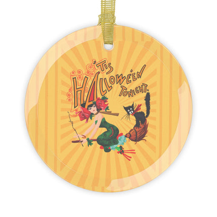 The Bewitching Ride Glass Ornament
