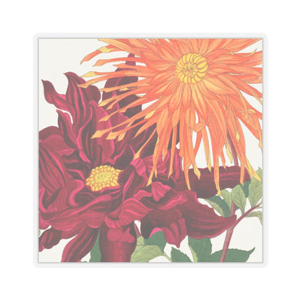 Dahlia Flower by Tanigami Kônan Kiss-Cut Stickers (4 Sizes)
