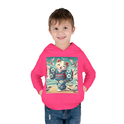 Geisha Kitten by the Seaside Toddler Pullover Fleece Hoodie