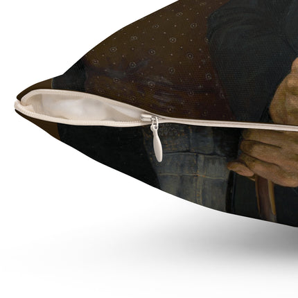 American Gothic by Grant Wood Spun Polyester Square Pillow
