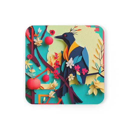 Curious Crow Cork Back Coaster