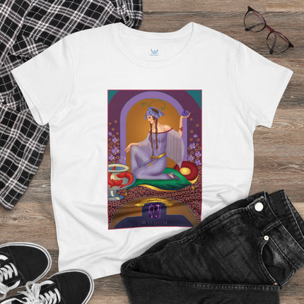 February & Amethyst (from the Gem Series) by Sofia Chiostri Women's Midweight Cotton Tee