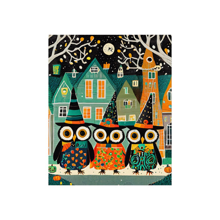 Night of the Trick-or-Treating Owlets Fine Art Posters