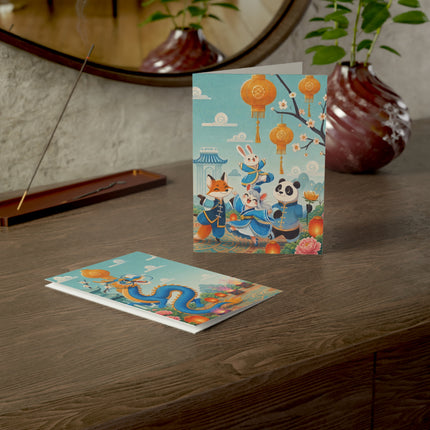 🐉🏮 The Dragon Lantern Festival Greeting Card – Whimsical Animal Celebration