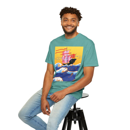 Golden Seas and Whimsical Dreams Unisex Garment-Dyed T-shirt