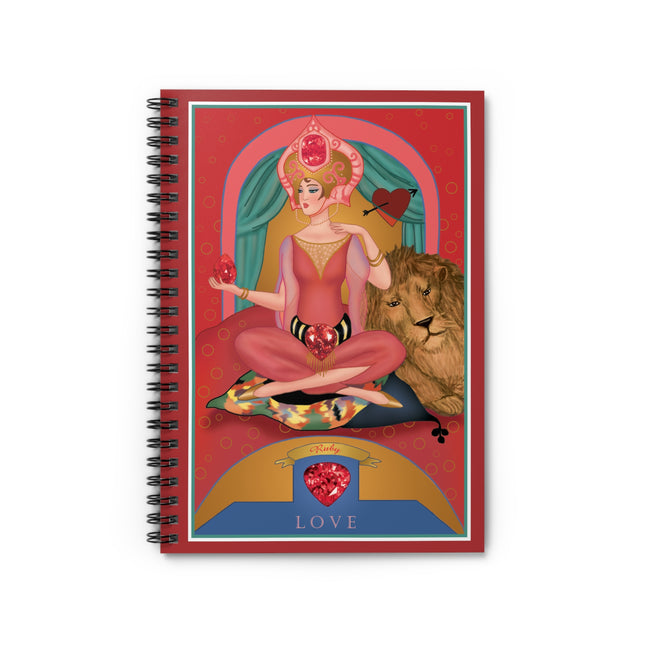 July & Ruby (from the Gem Series) by Sofia Chiostri Spiral Notebook - Ruled Line
