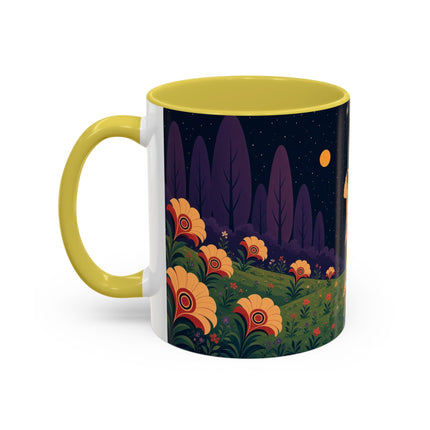 🌙🌼 The Moonlit Floral Dancer Colorful Mug – Art Deco Garden Fantasy