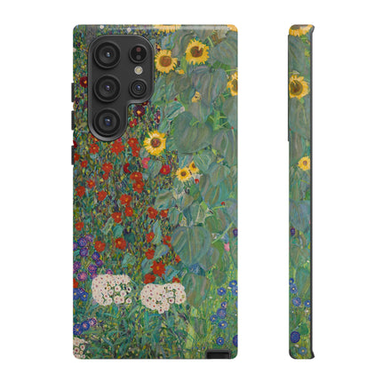 Farm Garden with Sunflowers by Gustav Klimt Phone Cases