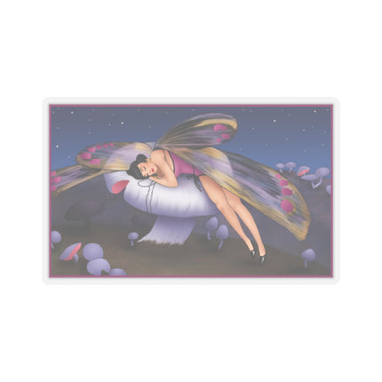 Slumbering Fairy on the Mushroom Kiss-Cut Stickers (4 Sizes)