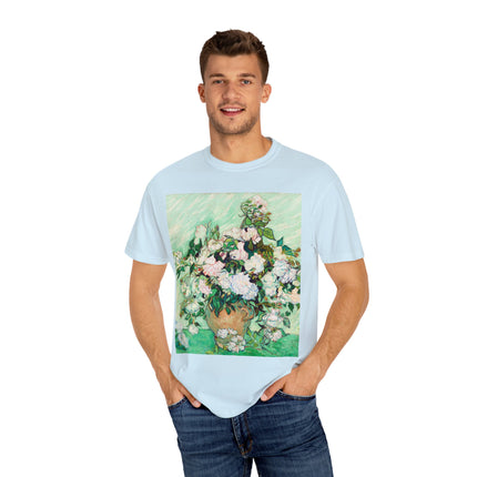 Roses by Vincent Van Gogh Unisex Garment-Dyed T-shirt