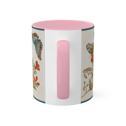 Blue Butterflies and Pomegranate by Maria Sibylla Merian Colorful Mugs, 11oz