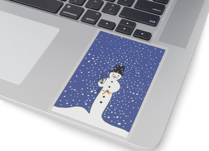 Snowman in Falling Snow Kiss-Cut Stickers (4 Sizes)
