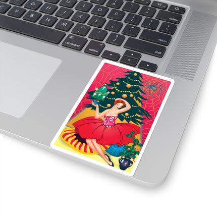 Art Deco Christmas Enchantment Kiss-Cut Stickers (4 Sizes)