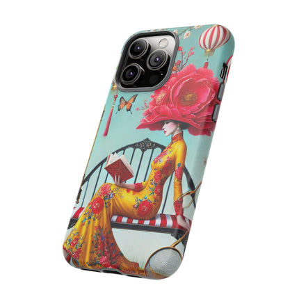 Reading In A Painted Garden Phone Cases