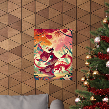 🐉🧚 The Dragon Fairy’s Dance Matte Vertical Poster – Spring Magic & Mythical Grace