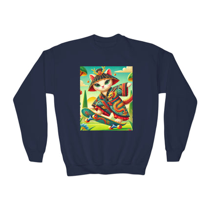 Dragon Dance on Wheels Youth Crewneck Sweatshirt – Energy, Style & Fearless Creativity