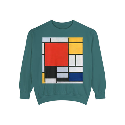 Composition with Red, Yellow, Blue, and Black by Piet Mondrian Garment-Dyed Sweatshirt