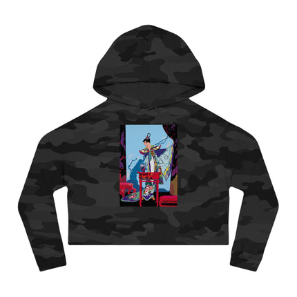 A Visual Journey by Umberto Brunelleschi Women’s Cropped Hooded Sweatshirt