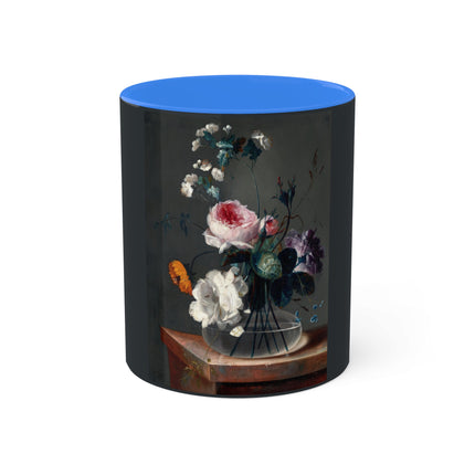 Floral Still Life by Johann Baptist Drechsler Colorful Mugs, 11oz