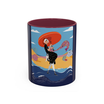 Beachside Promenade Colorful Mugs – Chic Summer Stroll & Coastal Glamour