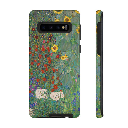 Farm Garden with Sunflowers by Gustav Klimt Phone Cases