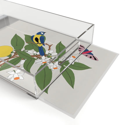 Blue Tit & Butterfly Acrylic Serving Tray