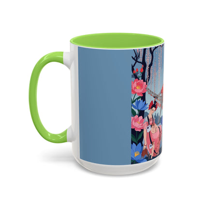 The Ladies Of The Enchanted Hammock Colorful Mugs – Art Deco Whimsical Garden Elegance