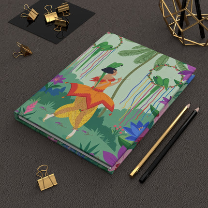 🦜🌺 The Parrot Garden Performer Hardcover Journal – Art Deco Fashion Illustration
