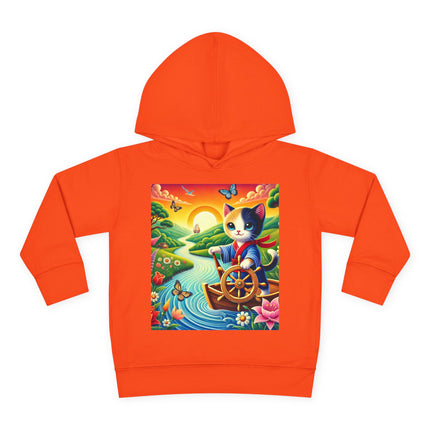 Sailor Kitten’s River Adventure Toddler Pullover Fleece Hoodie