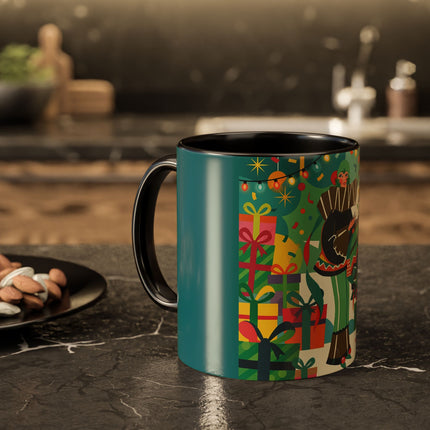 🎄✨ The Lady Of The Christmas Ornament Colorful Mug – Art Deco Holiday Fantasy