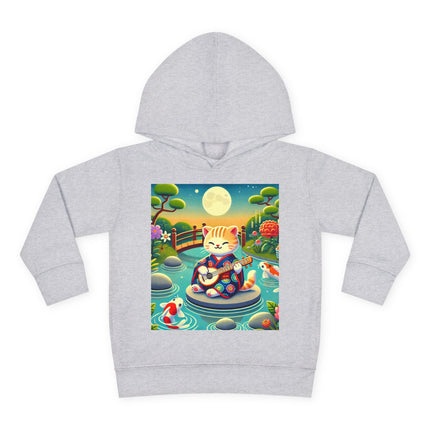 Melodic Kitten by the Koi Pond Toddler Pullover Fleece Hoodie