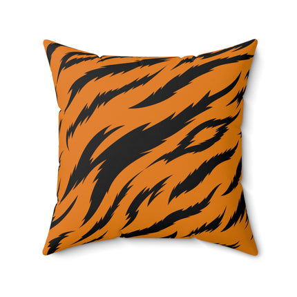 Classic Tiger Print Spun Polyester Square Pillow