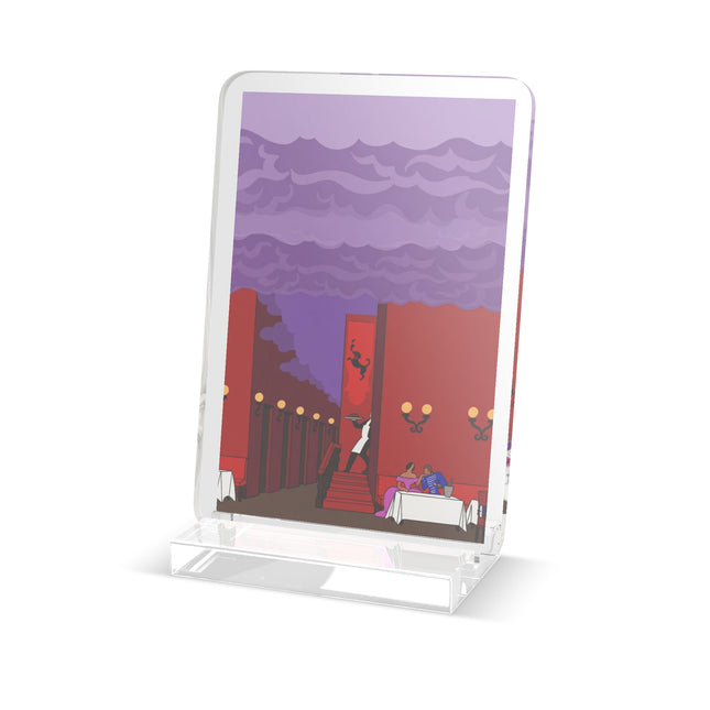 Midnight Toast Acrylic Plaque – Parisian Romance & Art Deco Charm