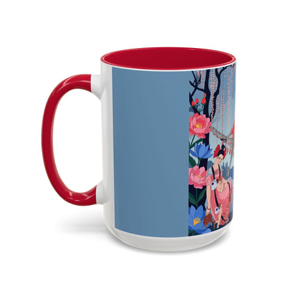 The Ladies Of The Enchanted Hammock Colorful Mugs – Art Deco Whimsical Garden Elegance