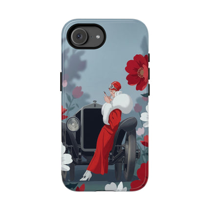 🚗🌺 The Lady Of The Grand Touring Car Phone Case – Art Deco Motoring Elegance