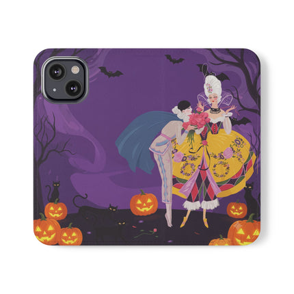 🎭🌹 The Harlequin Rose Masquerade Flip Case – Theatrical Halloween Romance