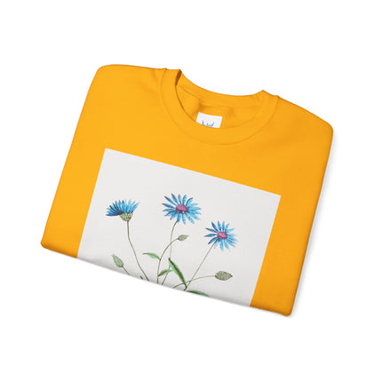 Blue Strawflower by Anselmus Boëtius de Boodt Heavy Blend™ Crewneck Sweatshirt