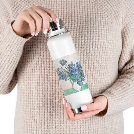 Irises by Vincent Van Gogh Copper Vacuum Insulated Bottle, 22oz