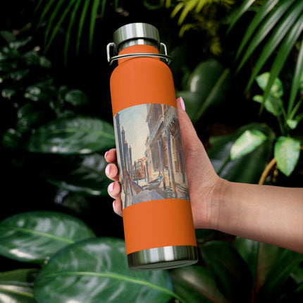 Gondola Moorings on the Grand Canal by John Singer Sargent Copper Vacuum Insulated Bottle, 22oz