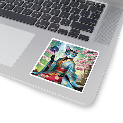 Cyberpunk Geisha Kiss-Cut Stickers (4 Sizes)