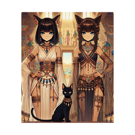 🐱🏛️ Egyptian Priestess Cats Matte Vertical Poster – Temple Guardians & Ancient Grace