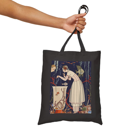 The Dazzling Little Fish by George Barbier Cotton Canvas Tote Bag