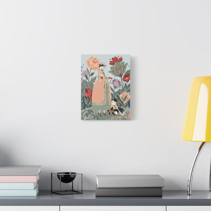 🌹🐈 The Lady And Puss In Boots Placemat – Art Deco Floral Whimsy