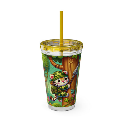 Stealthy Stripes Sunsplash Tumbler with Straw, 16oz
