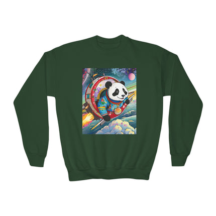 Panda-naut Youth Crewneck Sweatshirt – Cosmic Adventure & Playful Exploration