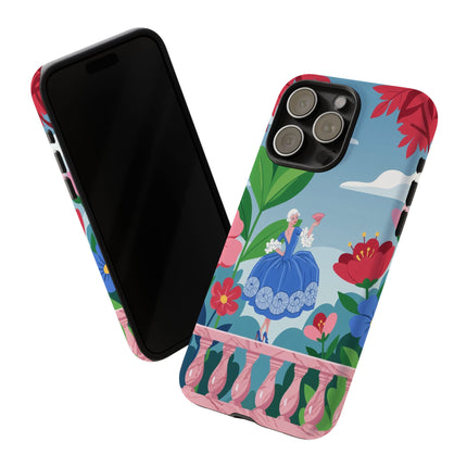🌺🪭 The Lady Of The Grand Flower Terrace Phone Case – Art Deco Garden Elegance
