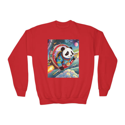 Panda-naut Youth Crewneck Sweatshirt – Cosmic Adventure & Playful Exploration