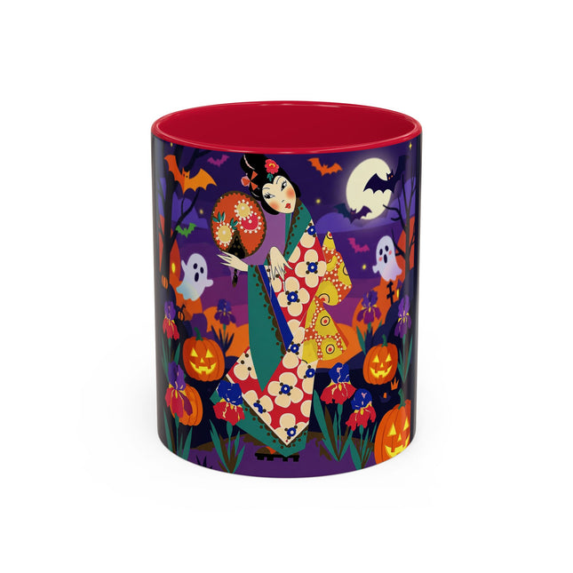 🌙🎃 The Moonlit Garden Masquerade Colorful Mug – Floral Halloween Charm